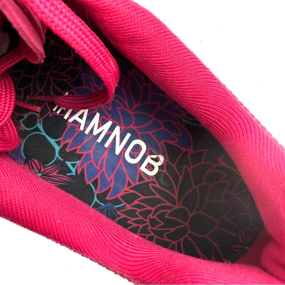 NO BULL Super Fabric Sneakers 9.5 Womens Lace up Mens 8 Bright Red Pink - Picture 11 of 12